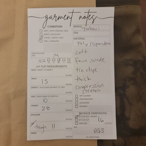 Tahari Faux Leather Suede Leggings Tie Dye Medium #058 - Picture 7 of 8